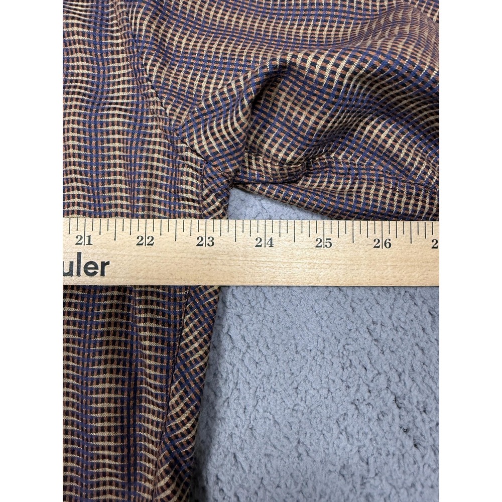 Robert Graham Shirt Mens Large Brown Check Long Sleeve Button Up Silk Trim Woven - Picture 7 of 9